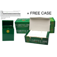 500x Cartel Menthol Filter Tubes King Size Tobacco Cigarette Green + Free Case