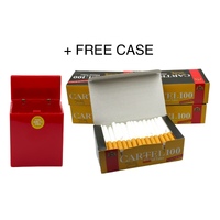 500x Cartel 25mm Filter Tubes Tobacco Cigarette Smoking Orange + Free Case