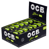 24 BOX OCB BLACK PREMIUM SLIM 4M ROLLS - Ultra Thin Smoking Rolling Cigarette Papers