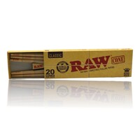 Raw Classic Natural Unrefined King Size Cones Pre Rolled Paper 20 Pack Cone