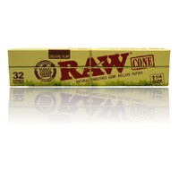 Raw Organic Natural Unrefined 1 1/4 Pre Rolled Paper Cones 32 Pack Cone