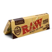 1 Pack RAW CLASSIC Single Wide Cut Corners Natural 50 Smoking Papers Tobacco 