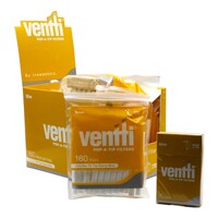 Box of 12 Ventti Pop A Tip Yellow Slim Filters With Tip Carry Box 