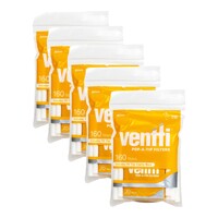 5 X Ventti Pop A Tip Yellow Slim Filters With Tip Carry Box 800 Filters Total