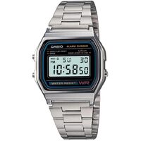 Casio Men's A158WA-1 Unisex Watch With Stainless Steel Band Vintage Retro