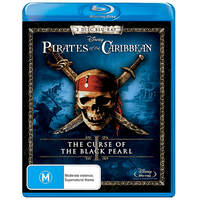 Pirates of the Caribbean The Curse of the Black Pearl) Blu-Ray Preowned: Disc Like New