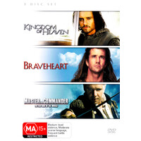 Kingdom of Heaven / Master and Commander / Braveheart Gift Triple DVD Preowned: Disc Excellent