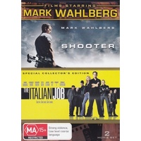 Films Starring Mark Wahlberg (Shooter (2007) / The Italian Job 2003) - Preowned DVD Excellent Condition 