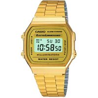 Casio Vintage A168WG-9WDF Illuminator Unisex Gold Digital Alarm Watch A168WG9W
