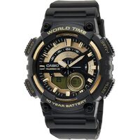 CASIO AEQ110BW-9A Unisex Black/Gold Analog/Digital Watch Black Band AU Stock