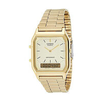 Casio Gold Digital Analog Stainless Steel Strap AQ-230GA-9D Mens Watch AU