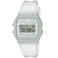 Casio F91WS-7 Digital Chronograph Women's Watch Clear Resin Band Alarm Date AU