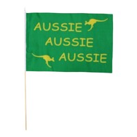 Aussie Handheld Flag Green 44cm x 29cm Australian Olympics Home Decor Sport Decor Australia Day