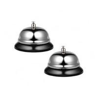 2 Pack Call Bell Chrome Plated Desk Service Reception Counter Shop Restaurant