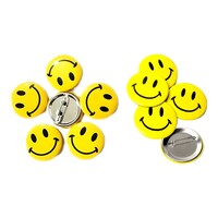 10 Pack Smiley Face Badge Pin Yellow Emoji Emoticon Loot Bag Birthday Pride Happiness