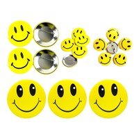 3 Pack Smiley Face Badge Pin Yellow Emoji Emoticon Loot Bag Birthday Pride Happiness