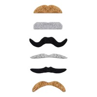 6pcs Multicolour Fake Moustaches Funny Costume Self Adhesive Whisker Mexican Party
