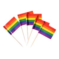 50-Pack Rainbow Flag Toothpicks Tooth Pick Gay Pride LGBTQ+ Cocktail Cupcakes Party Fun