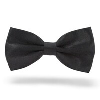 Men's Black Satin Bow Tie Solid Colour Pre Tied Bowtie Necktie Tuxedo Wedding Women