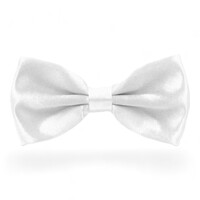 Men's White Satin Bow Tie Solid Colour Pre Tied Bowtie Necktie Tuxedo Wedding Women