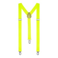 Fluro Yellow Unisex Suspenders Braces Elastic Strong Clip On Adjustable Formal Wedding Party