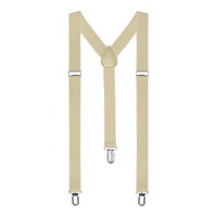 Tan Unisex Suspenders Braces Elastic Strong Clip On Adjustable Formal Wedding Party