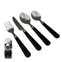 Stainless Steel Cutlery Set Knifes Fork Spoon Set Family Tea Coffee Flatware Set Black