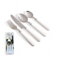 Stainless Steel Cutlery Set Knifes Fork Spoon Set Family Tea Coffee Flatware Set White