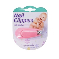 Baby Nail Clipper with Catcher Stainless Steel Nail Cutter Toenail Trim- Pink