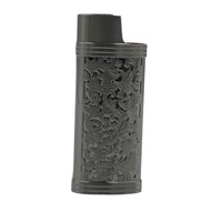 Charcoal Metal Lighter Case Cover Holder Sleeve Pouch For BIC Mini Lighter J25 