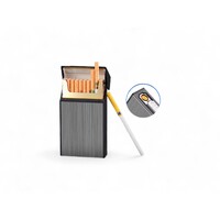 Cigarette Case with USB Lighter, 2-in-1 Slim Cigarette Holder for 20 Cigarettes