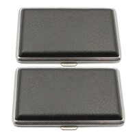 2 x Portable Cigarette Case Classic 12-Piece Carry Box Metal Assorted Design