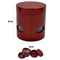 Red Herb Grinder 4 Layers Compartment Smoke Spice Tobacco Metal Crusher