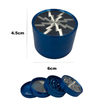 Large 6cm Blue Herb Grinder 4 Layers Smoke Spice Tobacco Metal Crusher 