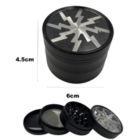 Large 6cm Black Herb Grinder 4 Layers Smoke Spice Tobacco Metal Crusher