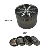 Large 6cm Charcoal Herb Grinder 4 Layers Smoke Spice Tobacco Metal Crusher