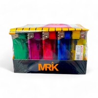 100 MRK Lighters Electronic gas refillable adjustable flame assorted colors