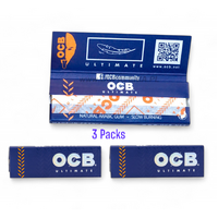 3x OCB Ultimate Single Regular Size Papers Thin Cigarette Roll Paper 50 Leaves