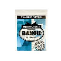 Ranch Menthol Burst Supa Slim Cigarette Filters, 1 Bag of 80 Filter Tips