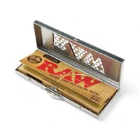 RAW Classic 1 1/4 Size Metal Shredder Case Rolling Papers Smoking