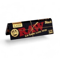 RAW Black 1 1/4 Size Slim Classic Hemp Natural Unrefined Papers Smoking