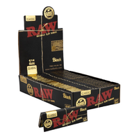 Box of RAW Black 1 1/4 Size Slim Classic Hemp Natural Unrefined Papers Smoking