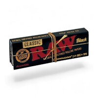 RAW Black 1 1/4 Extra Fine Natural Papers Connoisseur + Filter Tips