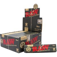 Box of 50 RAW Black King Size Slim Classic Hemp Natural Unrefined Papers