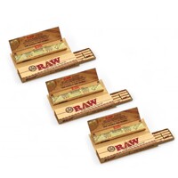 3 x RAW Natural King Size Slim Papers + Pre Rolled Tips Classic Connoisseur Paper