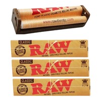 RAW 110mm Machine Roller Hemp Eco Plastic + 3 X King Size Slim Papers Combo