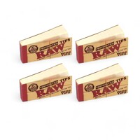 4 x RAW Wide Perforated Filter Tips 50 Tips Per Book Natural Smoking Papers