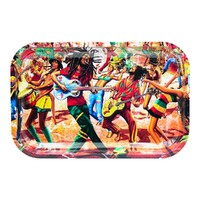 Large One Love Marley Metal Cigarette Tobacco Rolling Tray - 28 x 19 x 2cm