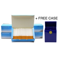 500x Ventti Premium Charbon Filter Tubes Cork Tobacco Cigarette Blue + Free Case