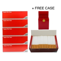 500x Ventti Regular Filter Tubes King Size Cork Tobacco Cigarette Red + Free Case